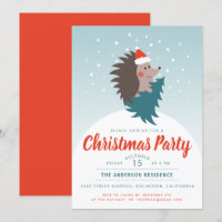 Niedliches und modernes Igel Weihnachts-Party
