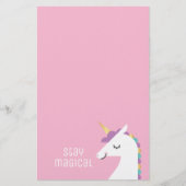 Niedliches und modernes Regenbogen Unicorn Briefpapier (Vorderseite)