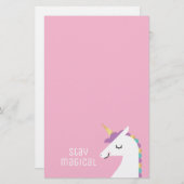 Niedliches und modernes Regenbogen Unicorn Briefpapier (Vorne/Hinten)