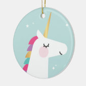 Niedliches und modernes Regenbogen Unicorn Keramik Ornament (Links)