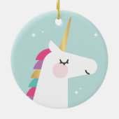 Niedliches und modernes Regenbogen Unicorn Keramik Ornament (Hinten)