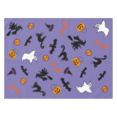 Niedliches und scharfes Halloween-Symbol Lila Tischdecke (Vorderseite (Horizontal))