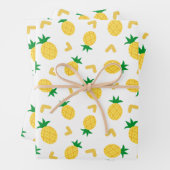 Niedliches und sonniges Ananas-Muster Geschenkpapier Set (Beispiel)
