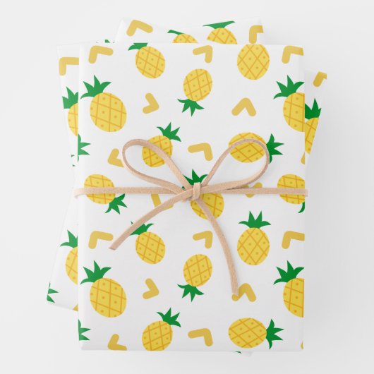 Niedliches und sonniges Ananas-Muster Geschenkpapier Set (Beispiel)