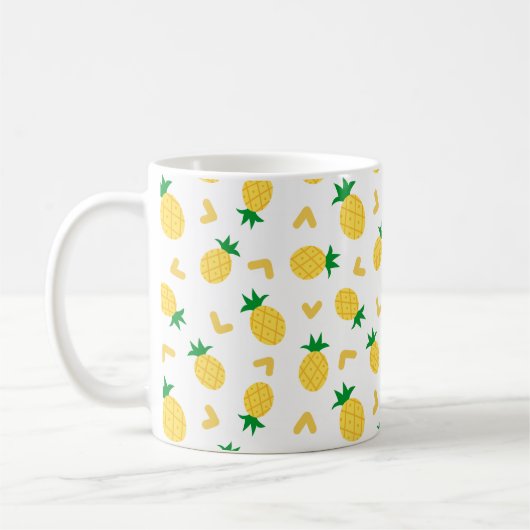 Niedliches und sonniges Ananas-Muster Kaffeetasse (Links)