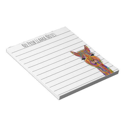 Niedliches und sonniges No Prob Llama Llama Notepa Notizblock (angewinkelt)