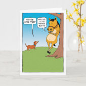 Niedliches und sonniges Pferd und Dackel Geburtsta Karte (Gelbe Blume)