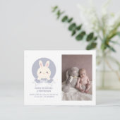 Niedliches und sonniges schlichtes Elegant Baby Fo Ankündigungspostkarte (Stehend Vorderseite)