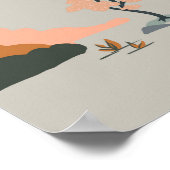 Niedliches und spielerisches Tiermuster mit Einhör Poster (Ecke)