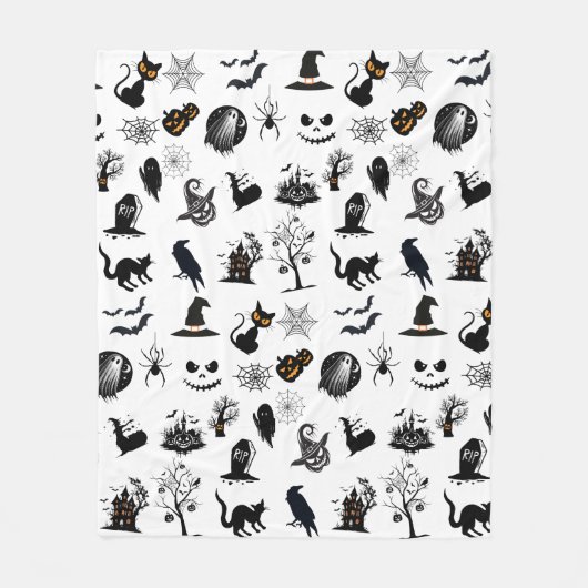 Niedliches und Spooky Halloween Fleecedecke (Vorderseite)