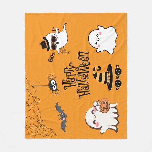 Niedliches und unheimlich Halloween Fleecedecke (Vorderseite)