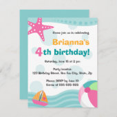 Niedliches und unterhaltsames Schwimmbad oder Part Einladung (Vorne/Hinten)