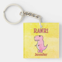 Niedliches und wütend rosa Cartoon T-Rex altes Pap