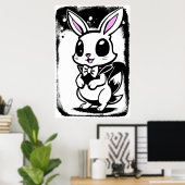 Niedliches und zauberhaftes Kaninchen | Art der AI Poster (Heimbüro)