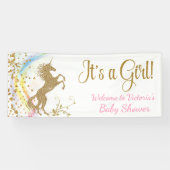 Niedliches Unicorn Baby Shower Banner (Horizontal)