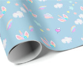 Niedliches Unicorn Gesicht Regenbogengradienten Ge Geschenkpapier (Rolleneckpunkt)