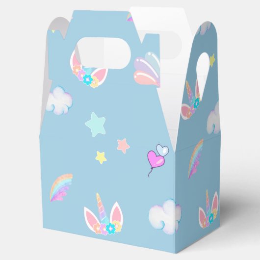 Niedliches Unicorn Gesicht Regenbogengradienten Ge Geschenkschachtel (Geöffnet)