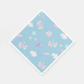 Niedliches Unicorn Gesicht Regenbogengradienten Ge Serviette (Ecke)