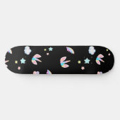 Niedliches Unicorn Gesicht Regenbogengradienten Ge Skateboard (Horizontal)