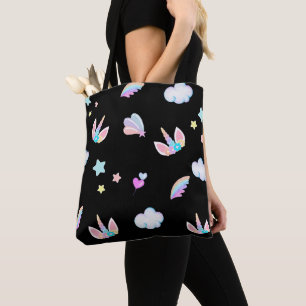 Niedliches Unicorn Gesicht Regenbogengradienten Ge Tasche