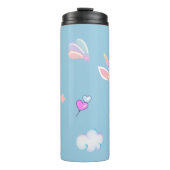 Niedliches Unicorn Gesicht Regenbogengradienten Ge Thermosbecher (Vorderseite)