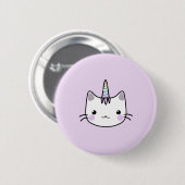 Niedliches Unicorn-Katzen-Abzeichen Button (Vorne & Hinten)