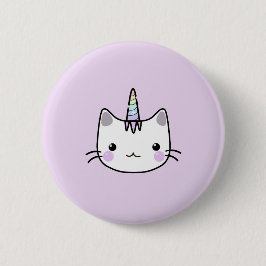 Niedliches Unicorn-Katzen-Abzeichen Button