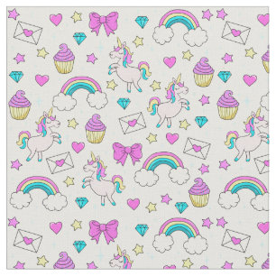 Niedliches Unicorn-Muster Stoff