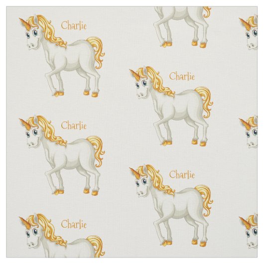 Niedliches Unicorn-Namegewebe Stoff (Muster)