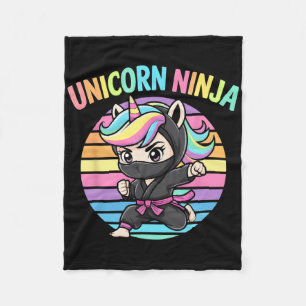 Niedliches Unicorn Ninja Girl Niedliche Vorschule  Fleecedecke