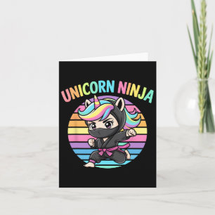 Niedliches Unicorn Ninja Girl Niedliche Vorschule Karte