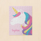 Niedliches Unicorn Polka Dot Personalisierte Kinde Puzzle