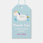 Niedliches Unicorn Pool Float Party Vielen Dank, d Geschenkanhänger (Vorderseite)