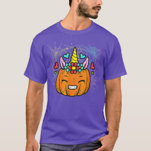 Niedliches Unicorn Pumpkin Funny Halloween Kostüm T-Shirt