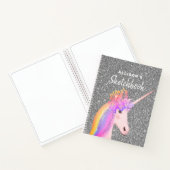 Niedliches Unicorn Silver Glitzer Sketchbook mit N Notizblock (Innenseite)