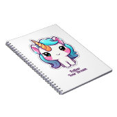 Niedliches Unicorn Spiral Foto Notebook - Folgen S Notizblock (Rechte Seite)