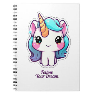 Niedliches Unicorn Spiral Foto Notebook - Folgen S Notizblock