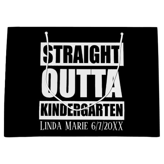 Niedliches unisex Kindergarten Graduate Nachname D Große Geschenktüte (Vorderseite)