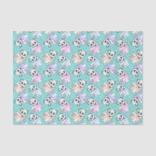 niedliches Unisex-Panda-Bärenmuster Seidenpapier (Vorderseite)