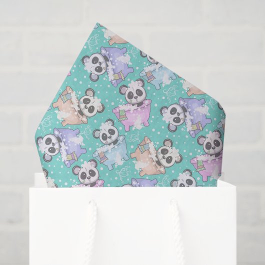 niedliches Unisex-Panda-Bärenmuster Seidenpapier (Geschenktüte)