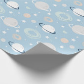 Niedliches Universe Planet Babyduschmuster Geschenkpapier (Ecke)