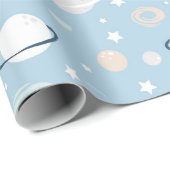 Niedliches Universe Planet Babyduschmuster Geschenkpapier (Rolleneckpunkt)