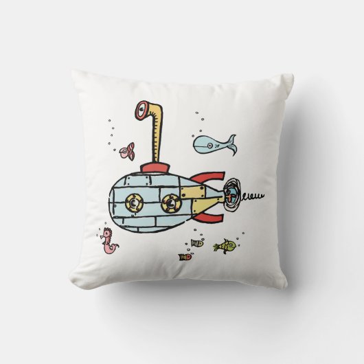 Niedliches Unterseeboot-Grün mit Spots Kissen (Vorderseite)