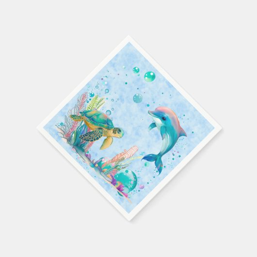 Niedliches Unterwasser Serviette (Ecke)