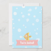 Niedliches Unterwassertier-Geburtstags-Party Einladung (Rückseite)