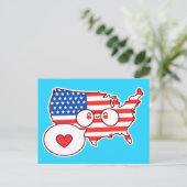 Niedliches USA-Kartenfeld Postkarte (Stehend Vorderseite)