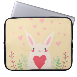Niedliches Valentin des Hasen Laptopschutzhülle