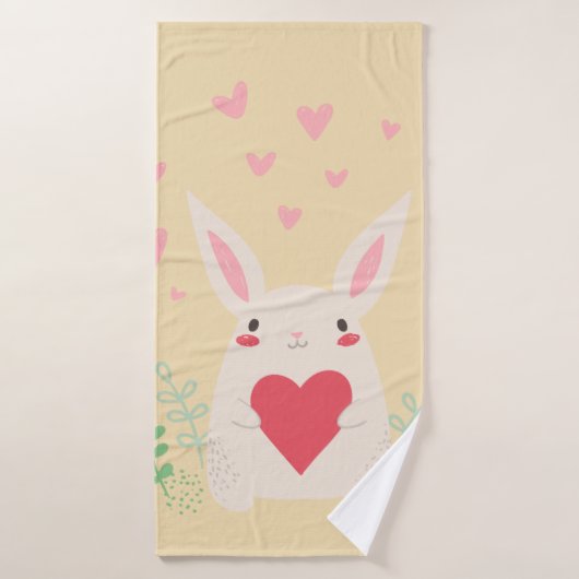 Niedliches Valentin des Kaninchens Badehandtuch (Badehandtuch)