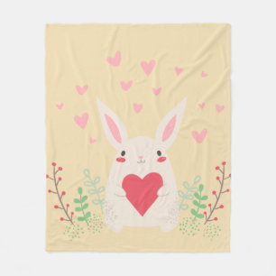 Niedliches Valentin des Kaninchens Fleecedecke