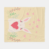 Niedliches Valentin des Kaninchens Fleecedecke (Vorderseite (Horizontal))
